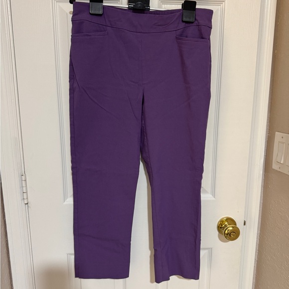 Chico's Purple Pull-On Slim Leg Pants - Picture 2 of 3